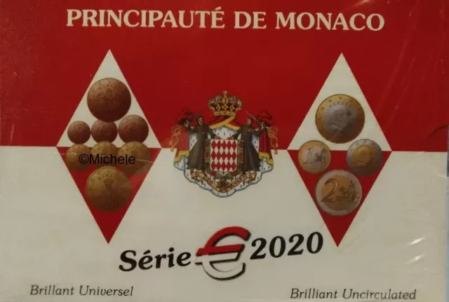 MONACO 2020 serie divisionale 1 cent - 2 euro Coffret BU FDC KMS UNC 8 monete