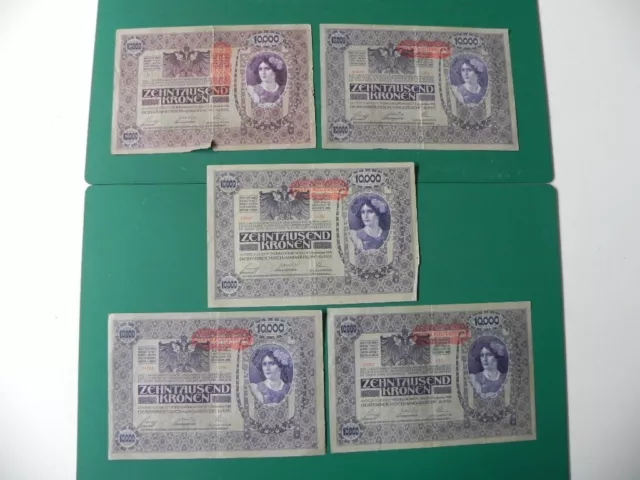 Austria 5x 10000 Kronen1918