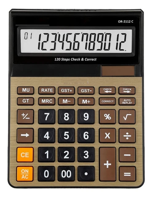 Calcolatrice Ufficio Meichoon - Doppia Alimentazione Solare E Batteria, Display 12 Cifre - Per Studio, Casa E Lavoro - Foto 3