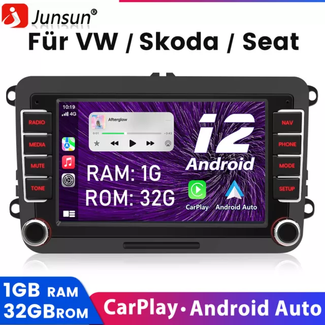 7" Drahtloser CarPlay Für VW Skoda Seat Autoradio 2Din 4-Kern MTK 1+32G GPS Wifi