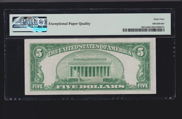 US 1934A $5 Silver Certificate Mule FR 1651m PMG 64 EPQ Ch CU (512) 2