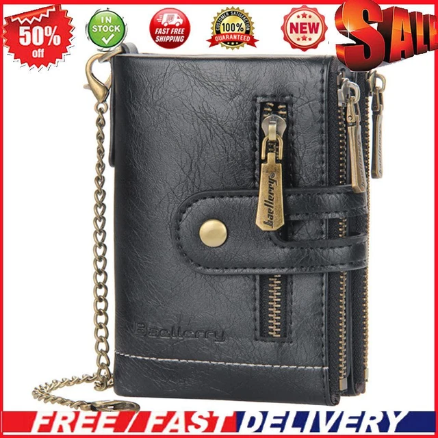 Portamonete In Pelle Con Doppia Cerniera - Portacarte, 10 Scomparti, Colori Vari - Rosso Rosa