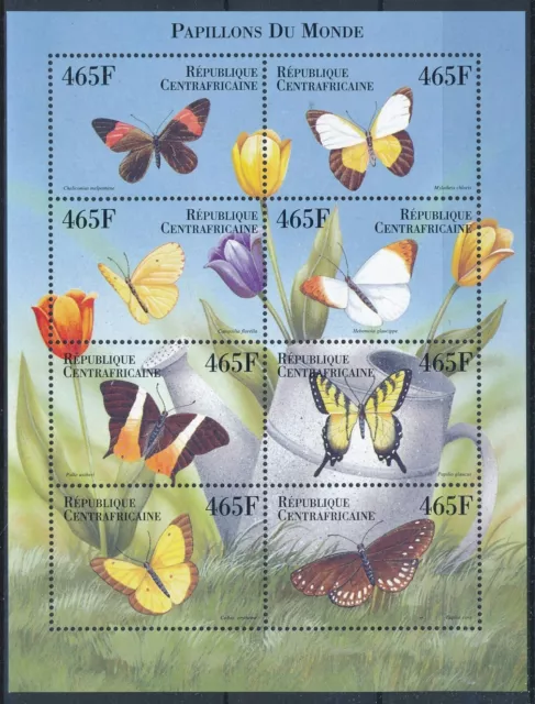 [PRO455] Central Africa 1999 Butterflies good sheet very fine MNH