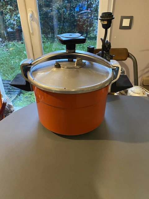 O1- Ancienne Cocotte Minute SEB Orange 8L Vintage 11 71