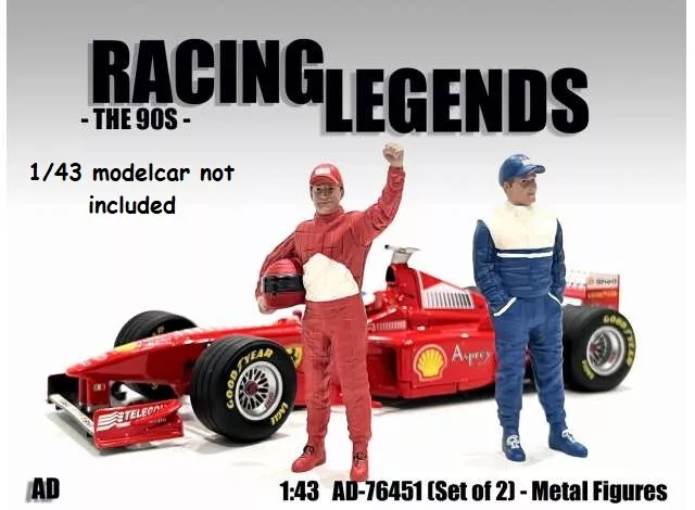 Set de 2 FIGURINES PILOTES F1 stars des années 90 Racing Legend 1/43