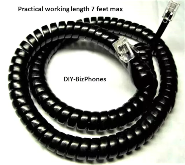 5-Pack Lot Avaya Handset Receiver Curly Phone Cord Partner 6D 18D Black 12 Ft