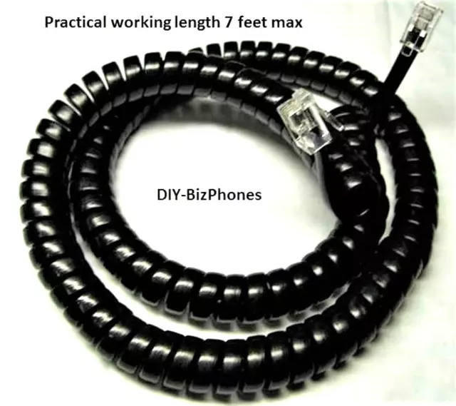 Avaya Handset Receiver Curly Phone Cord Partner 6D 18D Series 1 2 Black 12 Ft