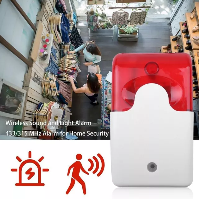 Wired Strobe Siren 120dB 12/220V Sound Alarm Light Voice Burglar Alarm System