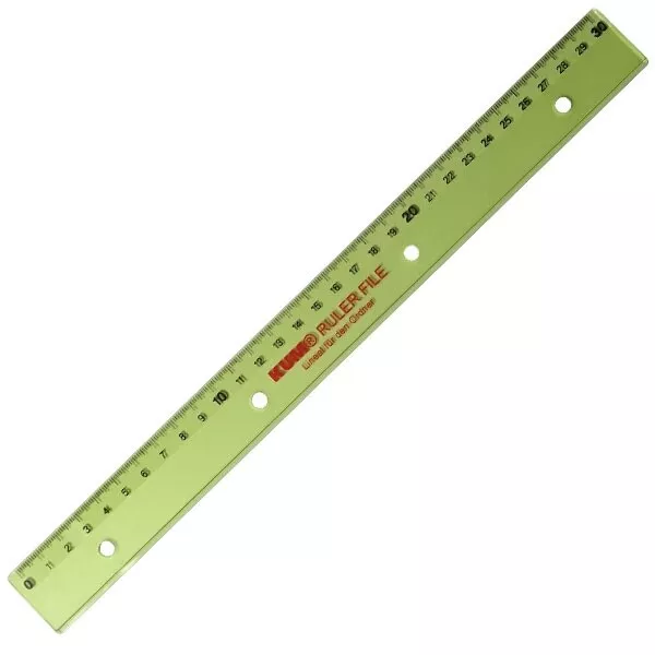 Ruler File Kunststofflineal 30 cm KUM L03, im Ordner abheftbar