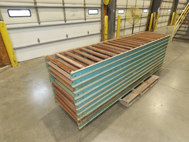 Roach 30"x 10' Gravity Roller Conveyor 27"BF 1.9" Roller 10-Sections 100'