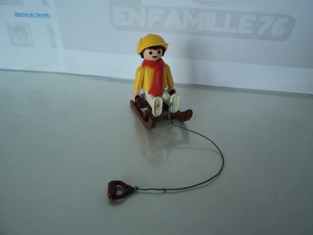 Figurine Playmobil Vintage Hiver 1984 Set 3467 - Luge, Personnages, Chalet, Occasion Bon état