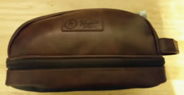 Penguin Brown Leather Travel / Toiletry Kit - Nwt