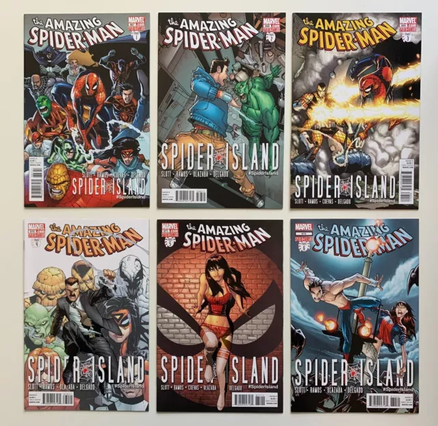 Amazing Spider-Man #667 to 672 Spider Island All 6 Parts (Marvel 2011) NM / NM-