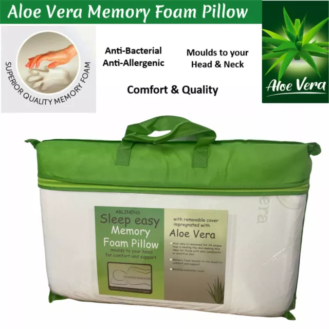 Luxus Memory Foam Aloe Vera Kissen Kopf Nacken Rücken Stützkissen Pack 1, 2, 4