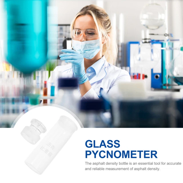 2 Picnometri Per Asfalto In Vetro - Bottiglie Laboratorio Misura Densità, Trasparenti - Foto 7