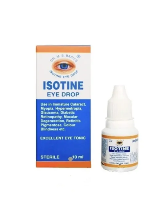 Isotine Eye Drop 10 ml - Myopia, Retinopathy Cataract, Hypermetropia  UK Seller