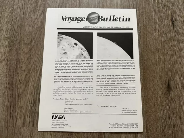 Vintage 70’s Voyager Bulletin Mission JPL NASA Newsletter March 12 1979