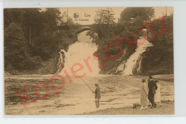 Alte Ansichtskarte Belgien, postalisch ungelaufen, Wasserfälle von Coo