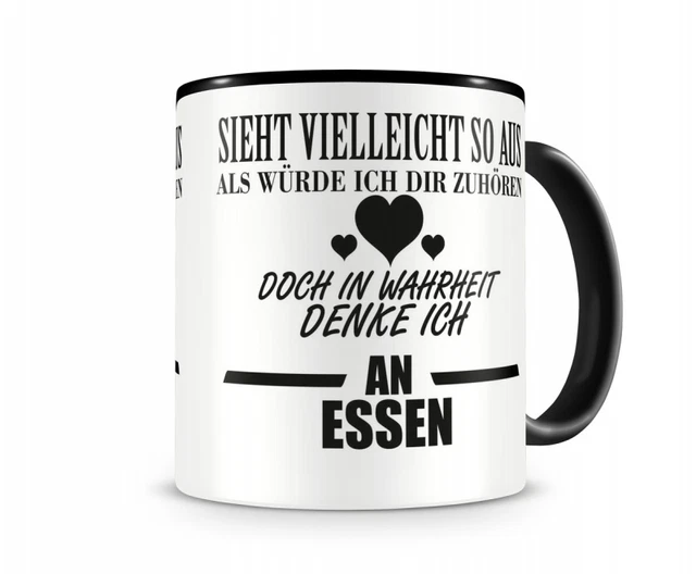 Samunshi® „Ich Denke An Modellbau“ Tasse – 300 Ml, Keramik, Schwarz/schwarz | Spülmaschinengeeignet, Made In Germany