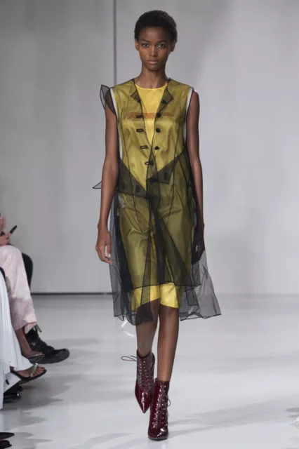 CALVIN KLEIN 205W39NYC X Andy Warhol Print RAF SIMONS Layered Sheer Satin Dress CALVIN KLEIN 205W39NYC X Andy Warhol Print RAF SIMONS Layered Sheer Satin Dress