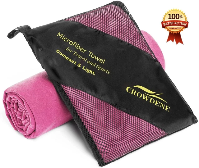Microfiber Pink Towel - Gym sports Quick Dry Large & Lightweight 150x80cm