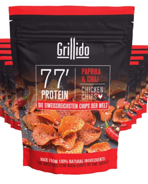 Grillido Protein Chips Chicken Paprika Chili Flavour High Protein