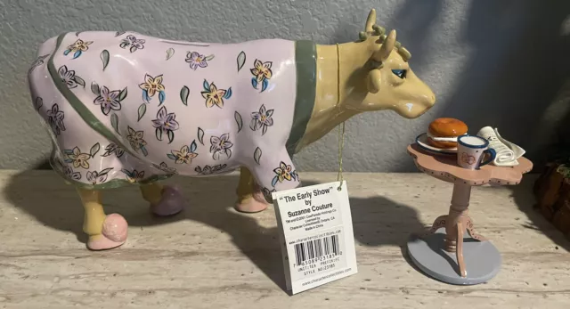2001 Cow Parade The Early Show By Suzanne Couture Large Cow “Rare”Retired