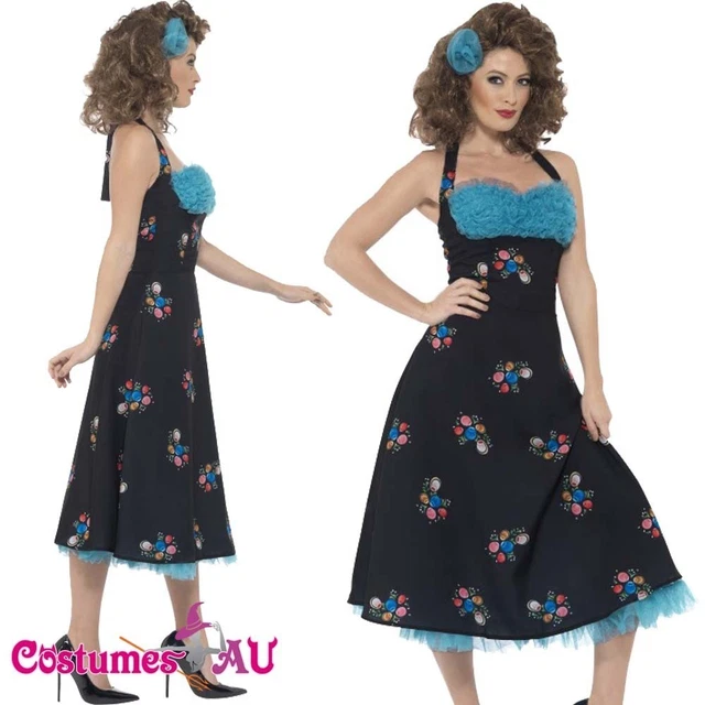 cha cha digregorio grease dress LADIES 50S Costume Adult Womens 1950s 50's Fancy $59.99 watch-band-material: Gold Tone