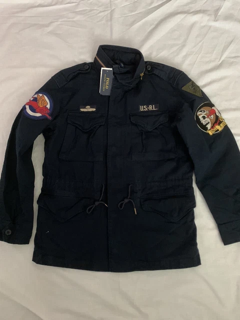Polo Ralph Lauren da uomo nuova con etichette navy M65 iconica giacca da campo da combattimento X grande prezzo disponibile £349