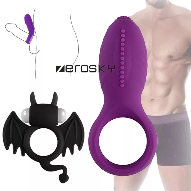 Vibrating Rabbit Cock Penis_Ring Clit_Stimulator Vibe Sexy Toy for Couple Lovers