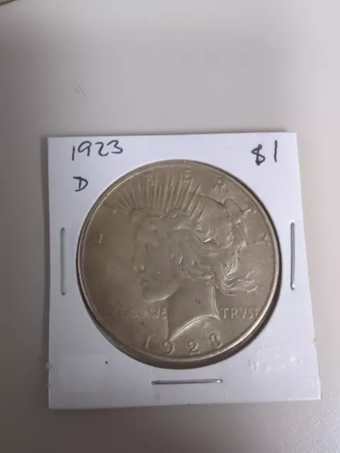 1923-D $1 Peace Dollar VF