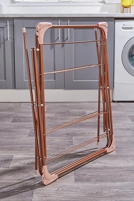 BELDRAY 3 TIER Clothes Airer Rose Gold Folds away for easy