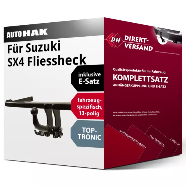 Anhängerkupplung abnehmbar + E-Satz 13pol spezifisch für Suzuki SX4 Fl. 13- Set