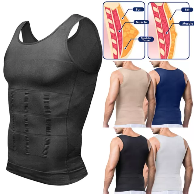 Herren Bauchweg Korsett Body Shaper Abnehmen Unterhemd Muskelshirt Corset Mieder