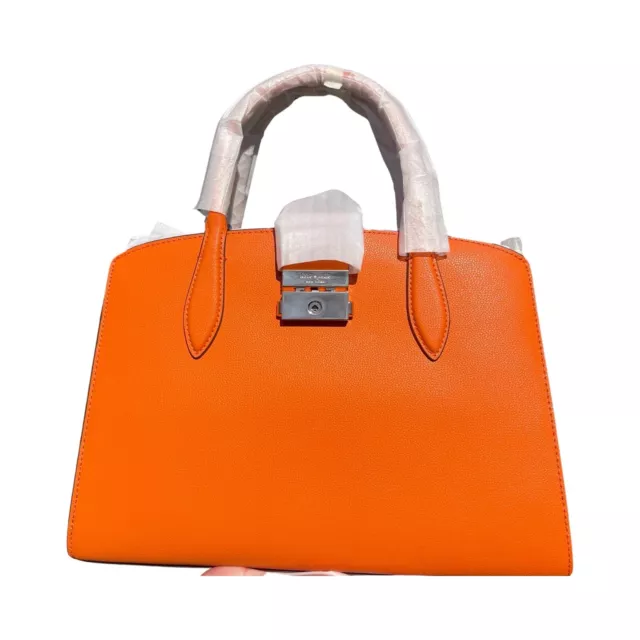 Brand New Kate Spade New York Medium Voyage Leather Satchel Orange