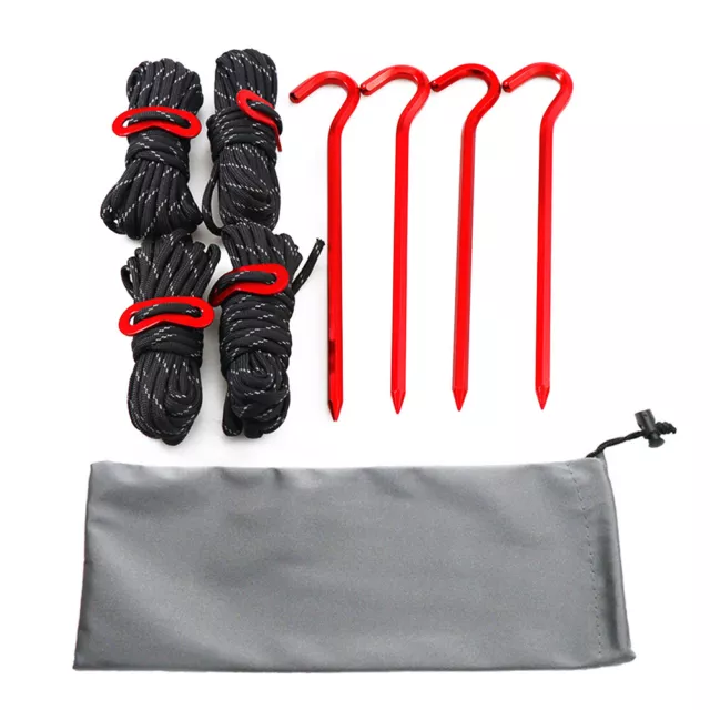 fr 4mm Camping Tent Reflective Wind Rope Ground Nail Set with Fixing Buckle Outd