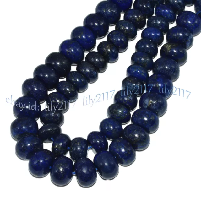 Huge Natural Blue Lapis Lazuli 8x12/10x14mm Rondelle Gems Loose Beads 15" Strand