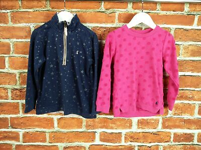 Girls Bundle Age 6 Years Joules Pullover Sweater Half Zip Stars Pink Spot  116Cm