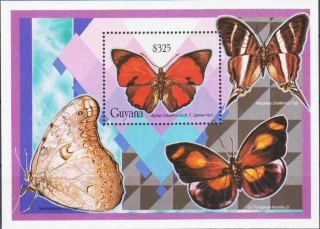 Guyana 1994 Butterflies Nature Insects Butterfly Conservation m/s MNH