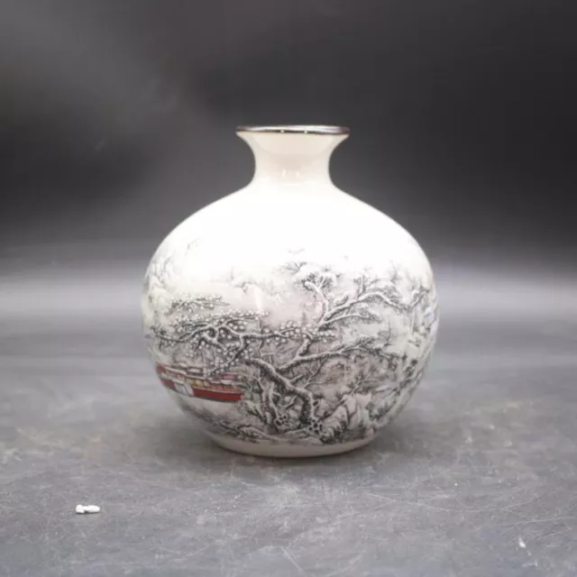 Old Chinese porcelain Qing Qianlong Color Hand Painted landscape jar pots 1643