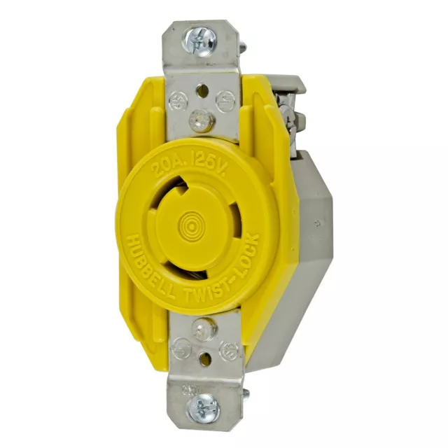 HBL23CM10 Twist-Lock, Corrosion Resistant Single Flush Receptacle, 20A, 125V AC