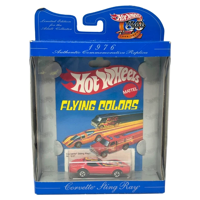 HOT WHEELS 1976 Commemorative Flying Colors Corvette Sting Ray 1:64 ...