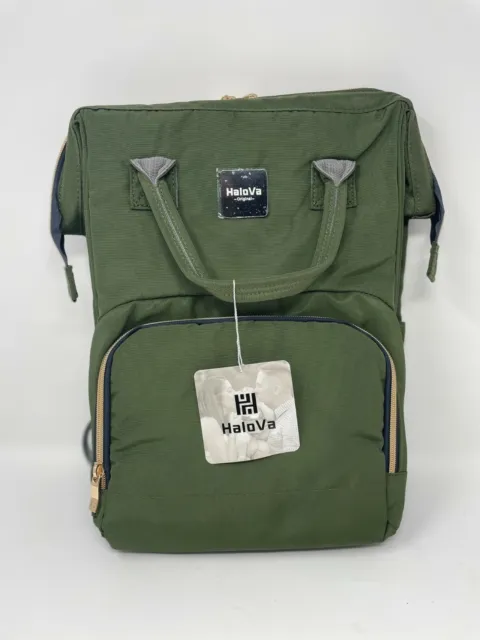 HaloVa Diaper Diaper Bag Multi-Function Waterproof Travel Backpack- Olive Green