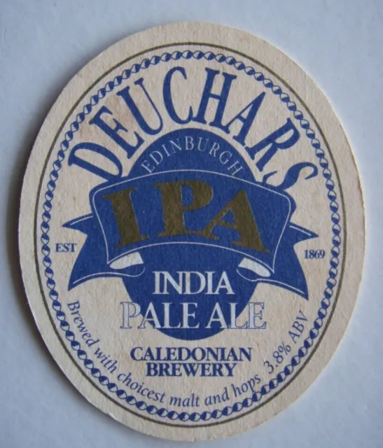 Deuchars Ipa India Pale Ale Edinburgh Caledonian Brewery Of Year 1996 Coaster
