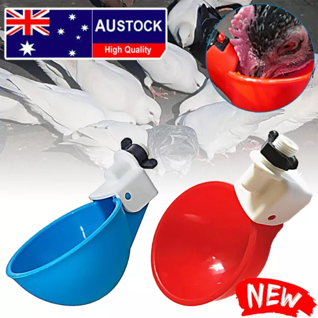Automatic Water Cups Poultry Drinker Waterer Chicken Duck Quail Drinking TM