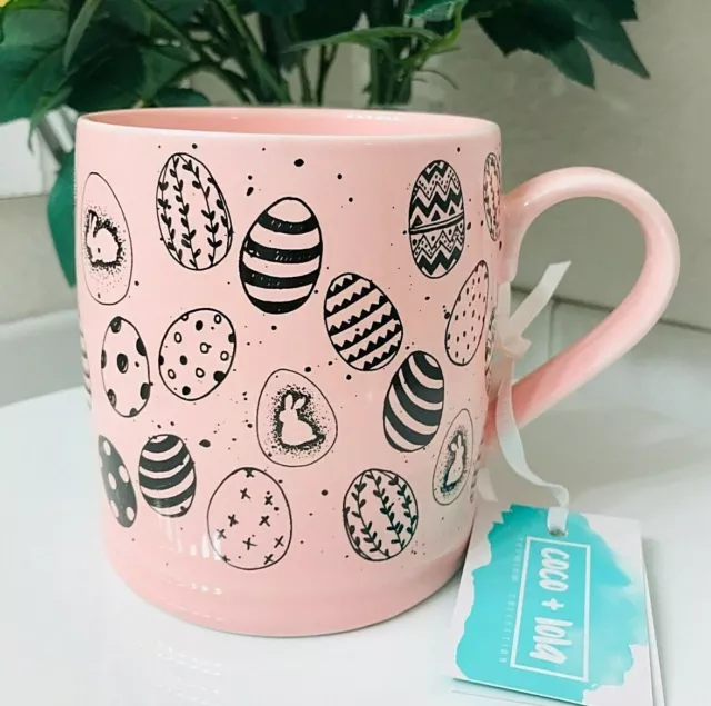 Coco + Lola Premium Collectcion Porcelain Spring Bunny Easter Egg Coffee Mug Cup