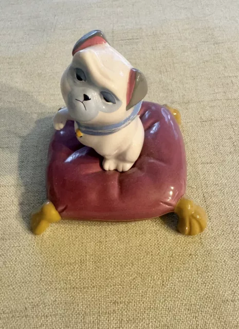 DISNEY Pocahontas Percy Dog Pug On Pillow Ceramic Figurine