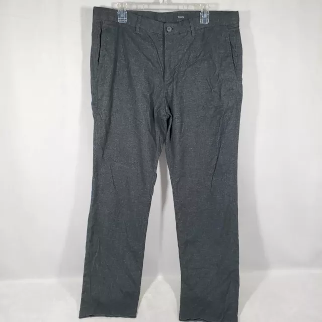 Theory Men's Zaine SW ST Pants Sz 36 Cotton Flannel Heathered Black Soft