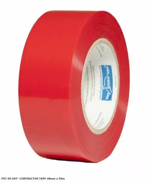 Window Masking Tape Exterior Tarp & Stucco (Red) - 60 Days 48mm x 50m 3