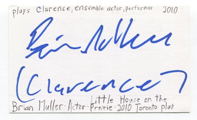 Brian Miller Signed 3x5 Index Card Autographed Actor Little House Play